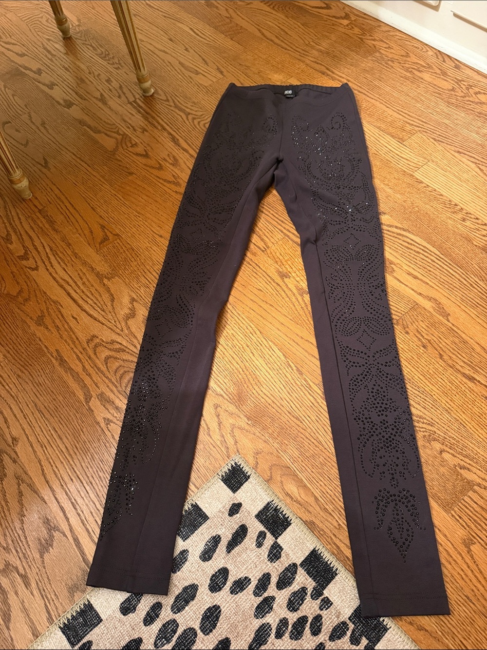 Women's Brown legging pant size xsmall Embellished Stretch Pants David Bitton